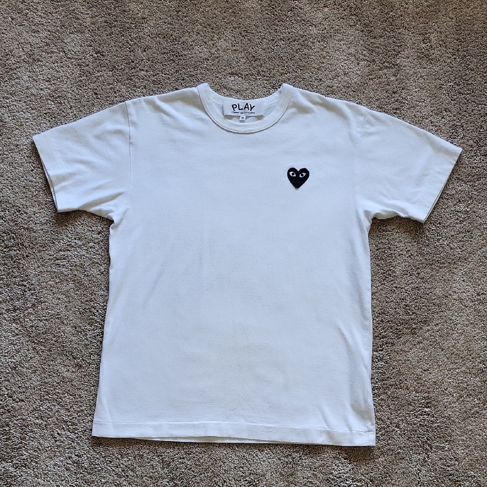 Comme des Garcons Play White Tee with Black Logo